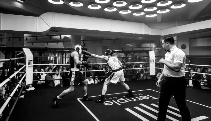 Combat au Gala du Temple, club de Boxe Paris 15