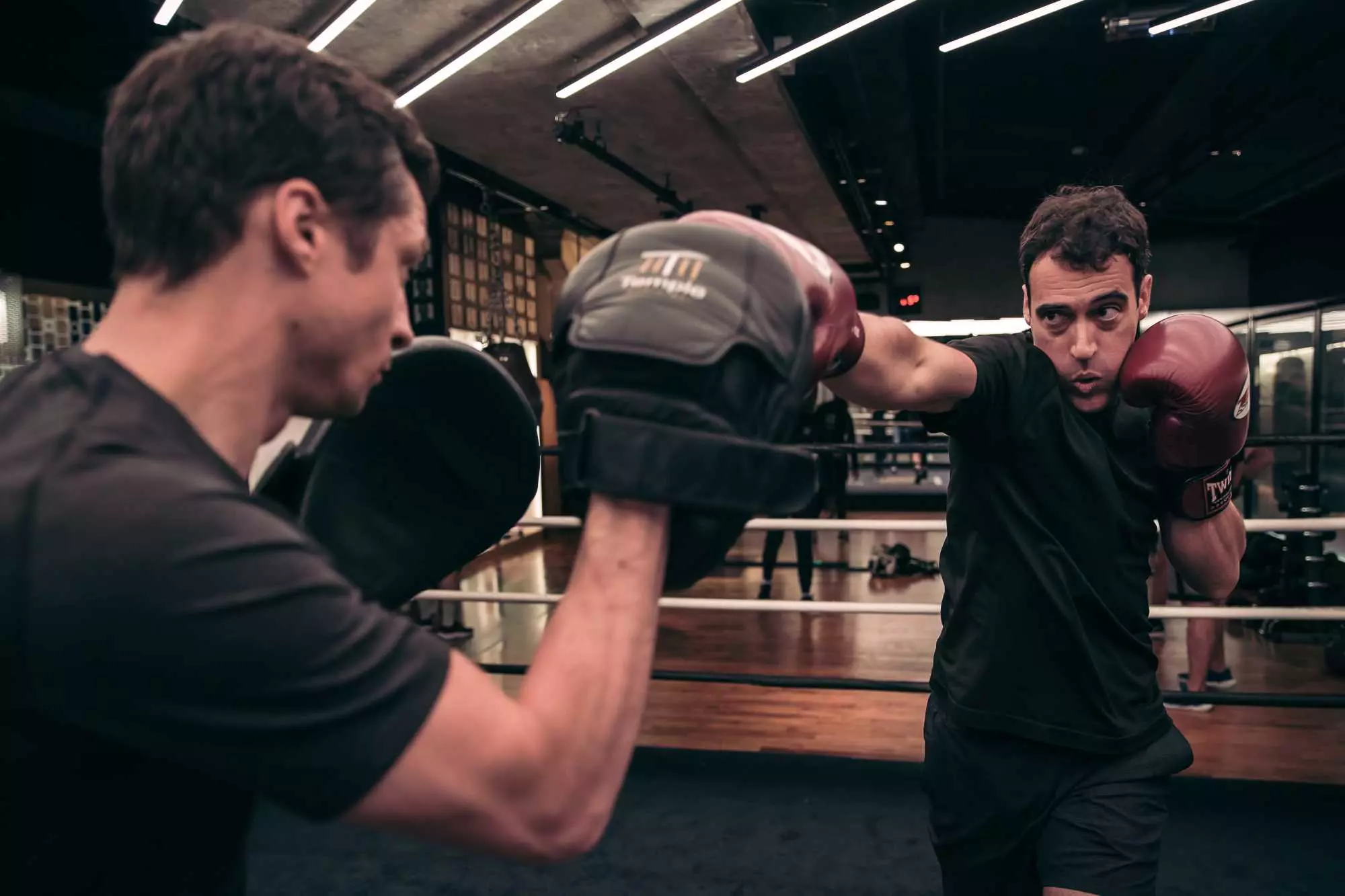 cours de boxe tous niveaux avec pattes d'ours