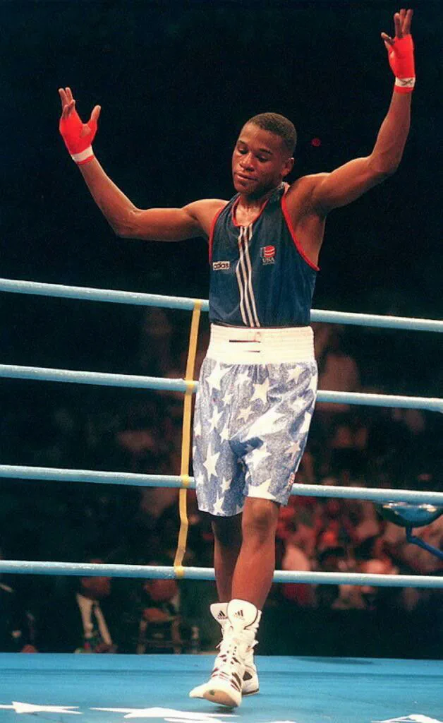 Floyd Mayweather sur le ring de boxe